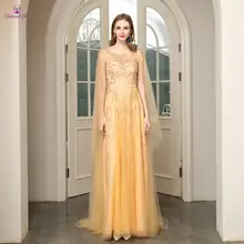 DressbLee блестящее длинное платье для выпускного вечера с курткой Полный вышитый бисером с кристаллами золотые платья для выпускного Дубай Стиль Формальное вечернее платье