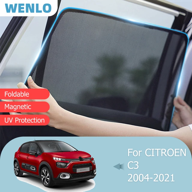 Pare-brise avant pour voiture, pare-soleil, fenêtre latérale, pare-soleil,  blocage magnétique, rideau en maille réfléchissante, pour citroën C3 2016 –  2021 - AliExpress