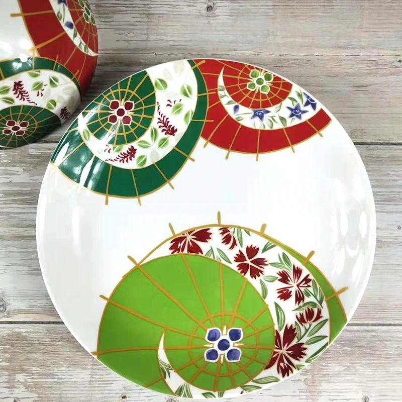 9.5 inch hesan plate Золотая и ветряная тарелка в японском стиле, суповая миска для лапши, Западная еда, стейк, обеденная посуда, тарелки, обеденные тарелки, диетические тарелки - Цвет: 9.5 inch hesan plate