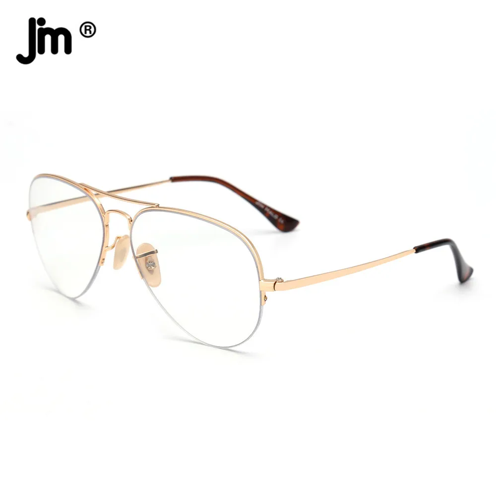 Jm Semi-Rimless Pilot Blue Light Occhiali Per Uomo Donna Computer Anti Blue Ray Occhiali Da Vista