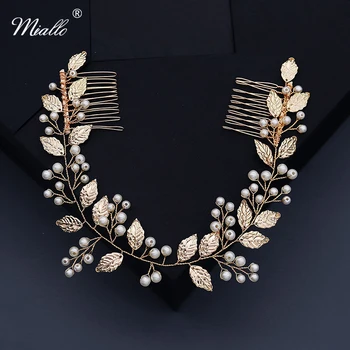

Miallo Pearl Bridal Wedding Hair Accessories Leaf Hair Comb for Women Gold Color Hair Pins Bride Headpiece Jewelry Gifts