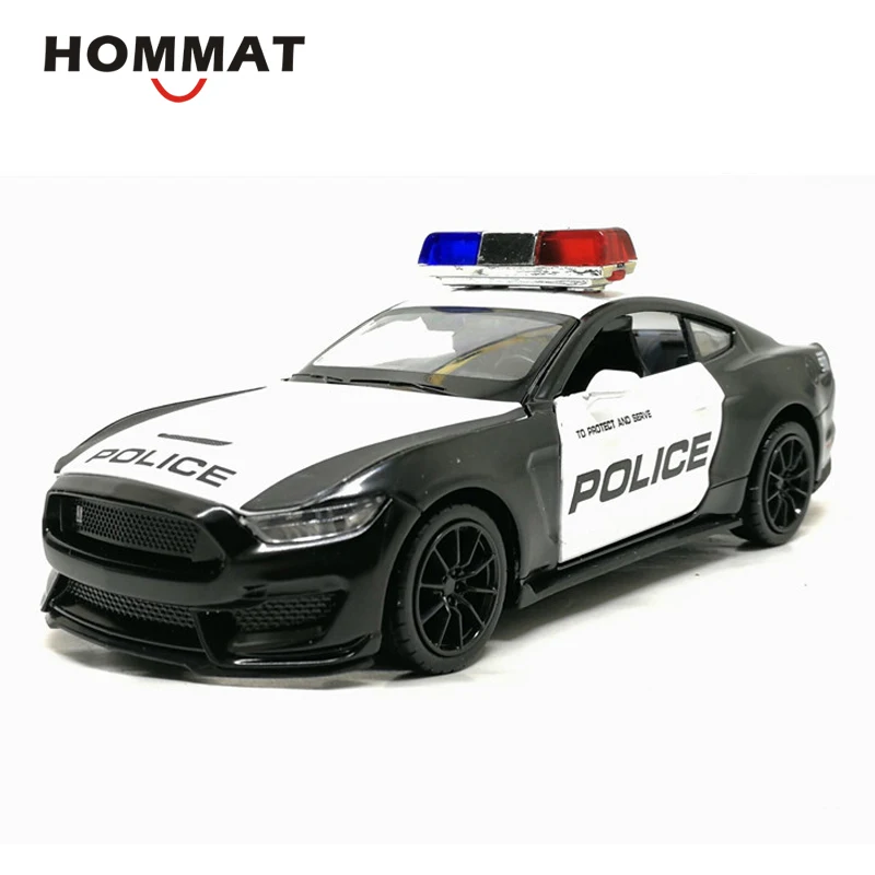 HOMMAT 1:32 Масштаб Ford Shelby Mustang GT350 полицейский 911 игрушечный автомобиль модели литые под давлением металлические модели автомобилей игрушки для детей