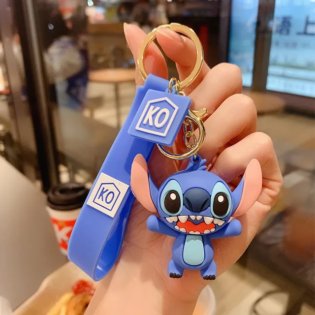 Disney Stitch Keychain Variety of Cartoon Lilo & Stitch Cute Doll Keyring Fashion Couple Bag Ornament Key Chain Car Pendant Gift 14