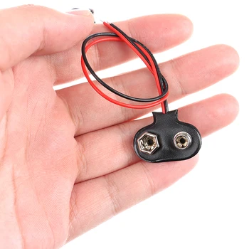 

10pcs/lot 15CM T type 9V Battery Snap Connector clip Lead Wires holder Line length