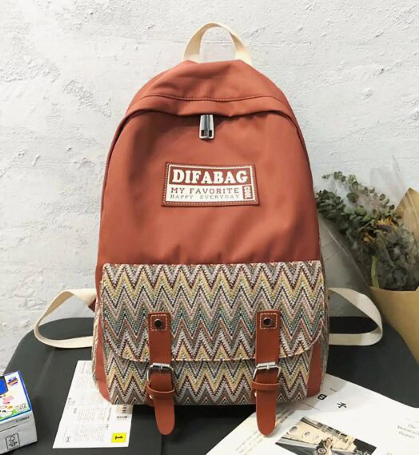 Полосатый рюкзак Joyloading в стиле преппи из пеньковой Ткани бохо/ацтекская