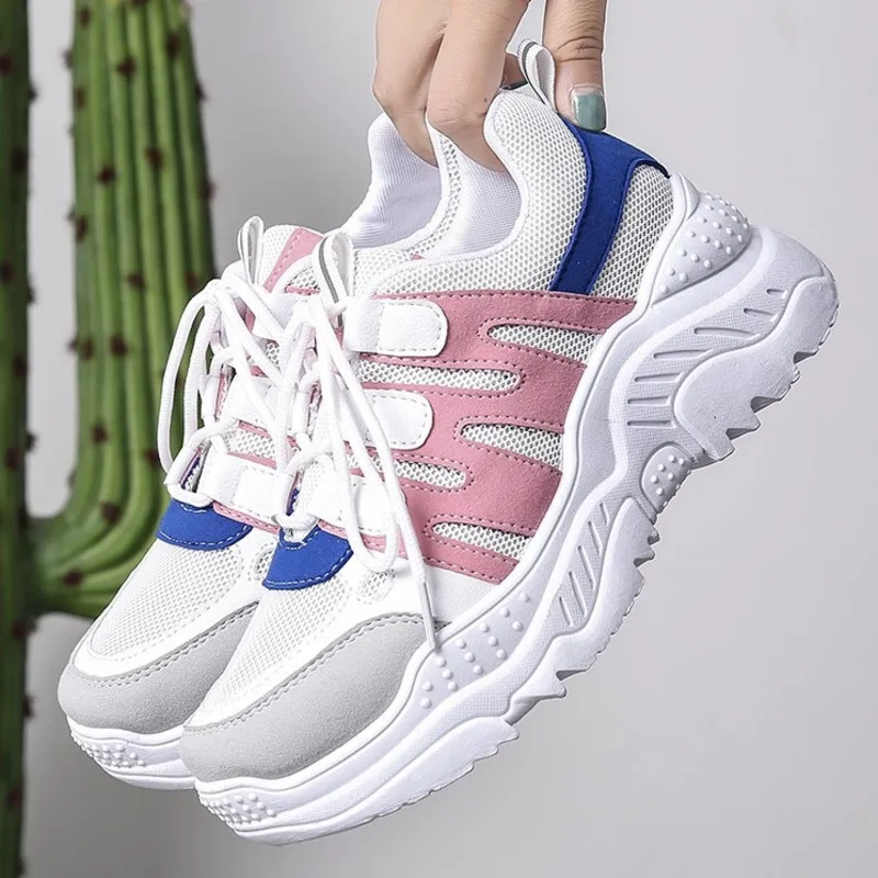 

Spring Woman Chunky Sneakers Platform Fashion Wedges Shoes For Women Multi Color Walking Female Brand Ladies Casual Shoes 2020
