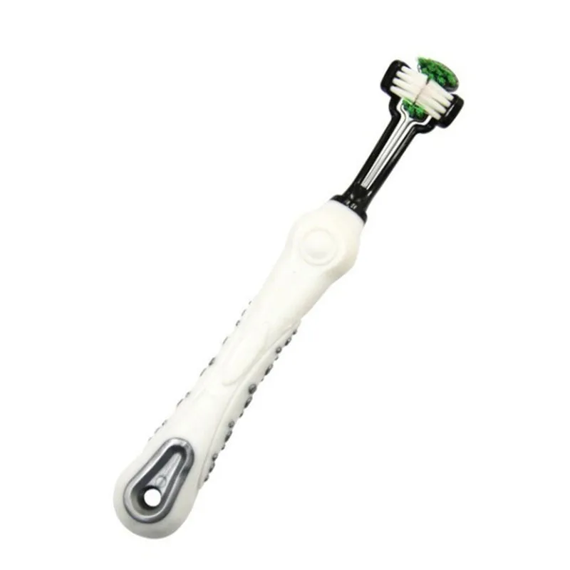 Three headed multi angle cleaning toothbrush for dogs