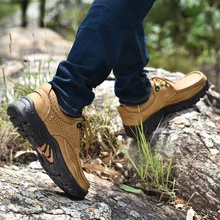 Мужская Уличная прогулочная обувь из натуральной кожи; удобные мужские ботинки на шнуровке; мужские кроссовки; прогулочная обувь из нубука