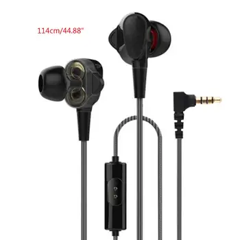 

Two Speaker Earphones Universal HIFI Music Headphones High Bass Neckband Headset