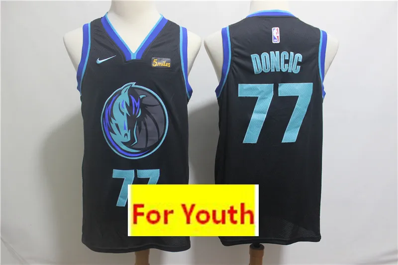 Даллас Молодежный бейсбол#41 Dirk Nowitzki#77 Luka Doncic#6 Кристапс Порзингис Детские майки