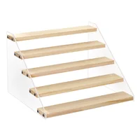 2-7 Layer Acrylic Wood Display Stand Cosmetic Perfume Cupcakes Holder Showcase Organizer Doll Mini Figure Toy Model Storage Rack 1