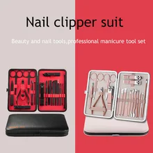 18 шт. профессиональный маникюрный набор из нержавеющей стали для маникюра, набор инструментов для маникюра, кусачки для ногтей, ножницы, пинцет, нож для ушей, педикюр, Уход за ногтями, толкатель
