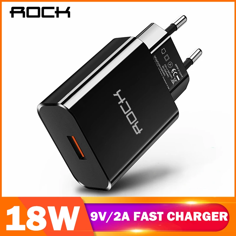  ROCK 18W Quick Charge QC 30 USB Ladegerät Für iPhone Xiaomi Samsung Dual Port USB Schnelle Lade Aut