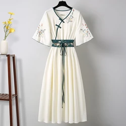 Chinês hanfu vestido para as mulheres verão do vintage chiffon macio menina mais tamanho trajes cosplay vestido de fadas roupas femininas sukienka