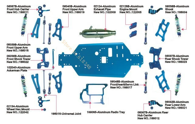 Hsp Upgrade Parts Kit Daftar Untuk Backwash Aluminium Aksesoris Cnc Kekuatan Nitro Rc Baja 1 10 Hobi Model Kereta 94166 List Of Blue Colors Parts Of Toner Cartridgeparts Katana Aliexpress