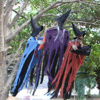 

Halloween Hanging Ghost Voice Electric Skull Skeleton Ghost Welcome Sign Horror Props Haunted House Bar Decoration Escape Horror