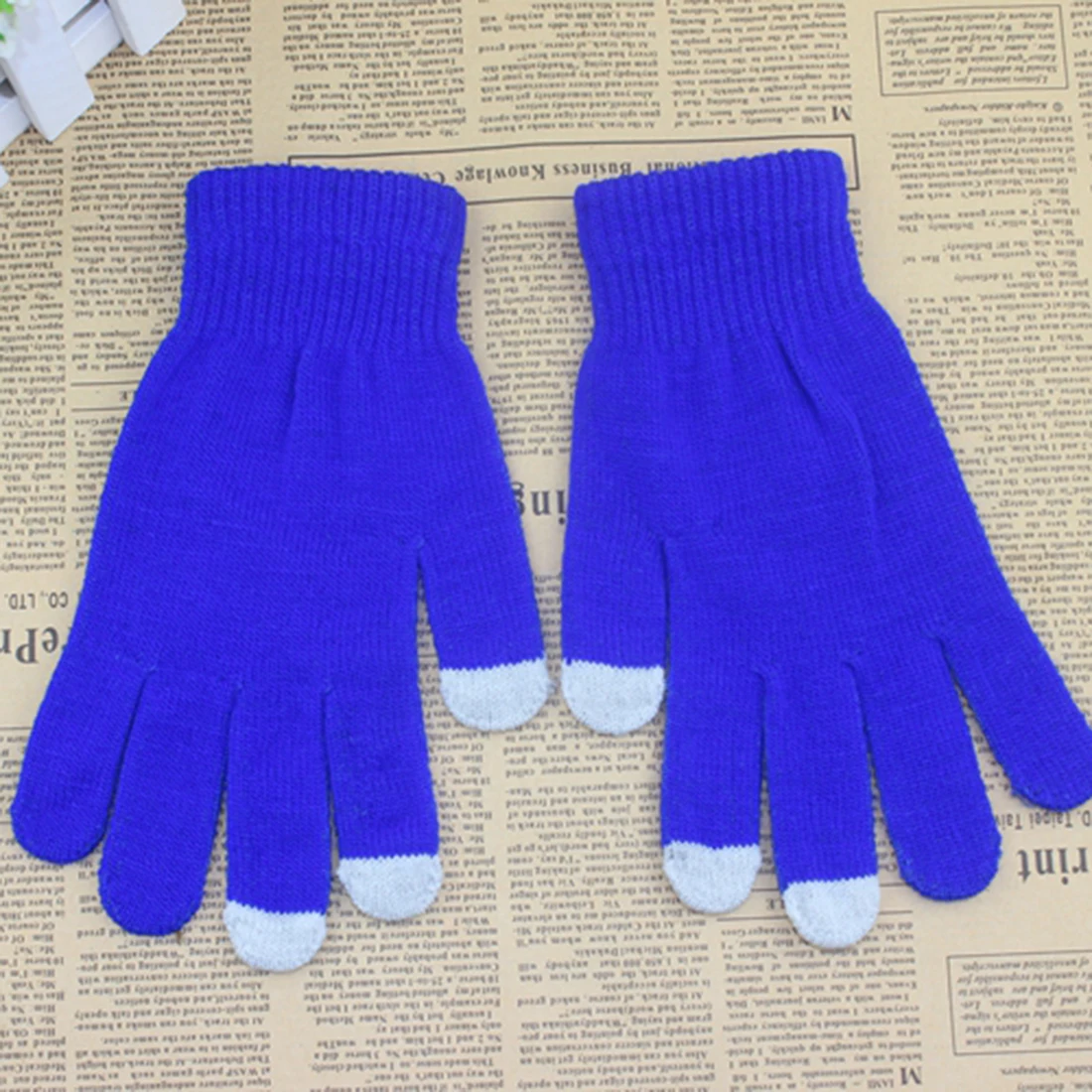 Женские и мужские Зимние перчатки для сенсорного экрана, осень, сохраняющие тепло, вязанные полный палец варежки, женские перчатки дл пар - Цвет: b
