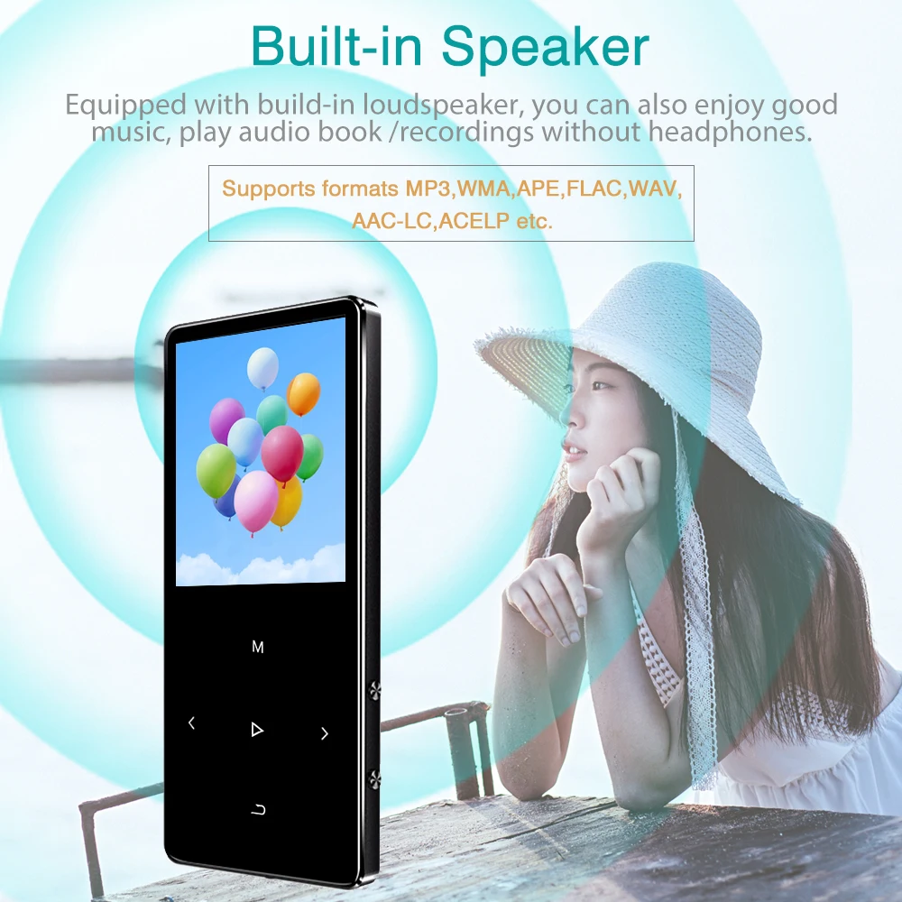 ICEICE MP3 плеер с Bluetooth сенсорными клавишами встроенный динамик 8 ГБ 16 32 40 HiFi