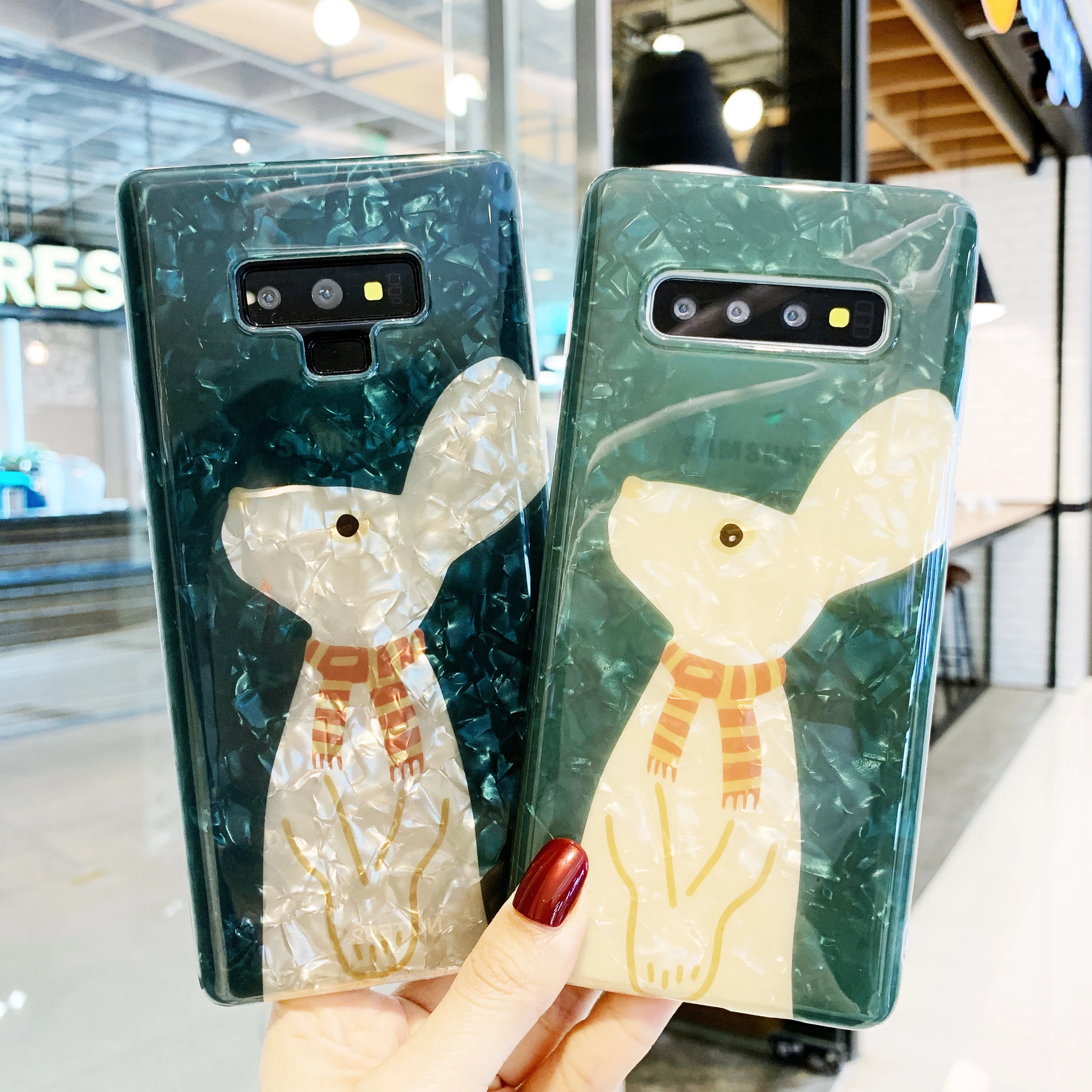 

Couples Cartoon Cute Rabbit Cover For Samsung Galaxy S10 S11e S20 Plus S8 S9 Conch Shell Soft Cases For Samsung Note 10 8 9