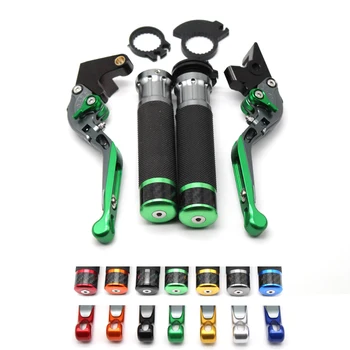 

For KAWASAKI ZX6R ZX636 ZX-6R ZX-6RR 2005-06 Motorcycle Accessorie Folding Brake Clutch Levers & Throttle Handlebar Hand Grips