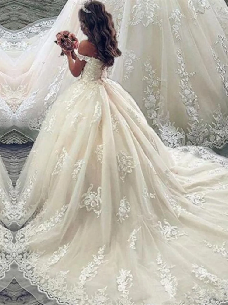 2020132Luxury train Lace Applique Flower Girl Dresses Sleeveless Princess Little Girls Pageant Holy Communion Birthday Party Dresses