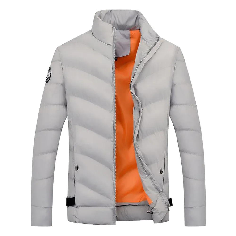 Теплая плотная зимняя куртка-парка, Мужская одежда для мальчиков, повседневное приталенное пальто на молнии со стоячим воротником, модное зимнее пальто, Мужская парка, верхняя одежда 9,24