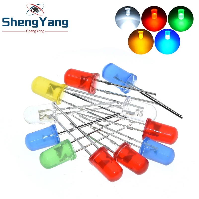 10/20/100PCS LED Transparent Runde 3MM 5MM Super Helle Wasser Klar Grün Rot Weiß gelb Blau Licht LED-Lampen Emittierende Diode – Detail 4
