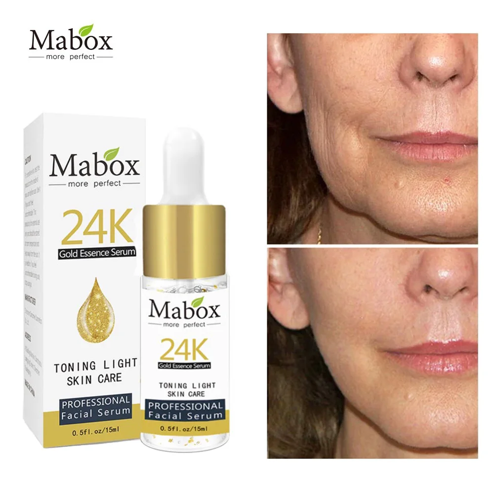 

Mabox 24k Gold Facial Essence Anti-Wrinkle Anti-Aging Acne Fast Lifting Firming Moisturizing Essence Facial Whitening Skin Care