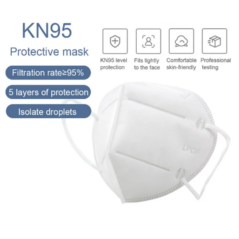 

50pcs Disposable Mask Face Mask 95% Filtration Non-woven Fabric Protective Masks Dust Particles Pollution Filter