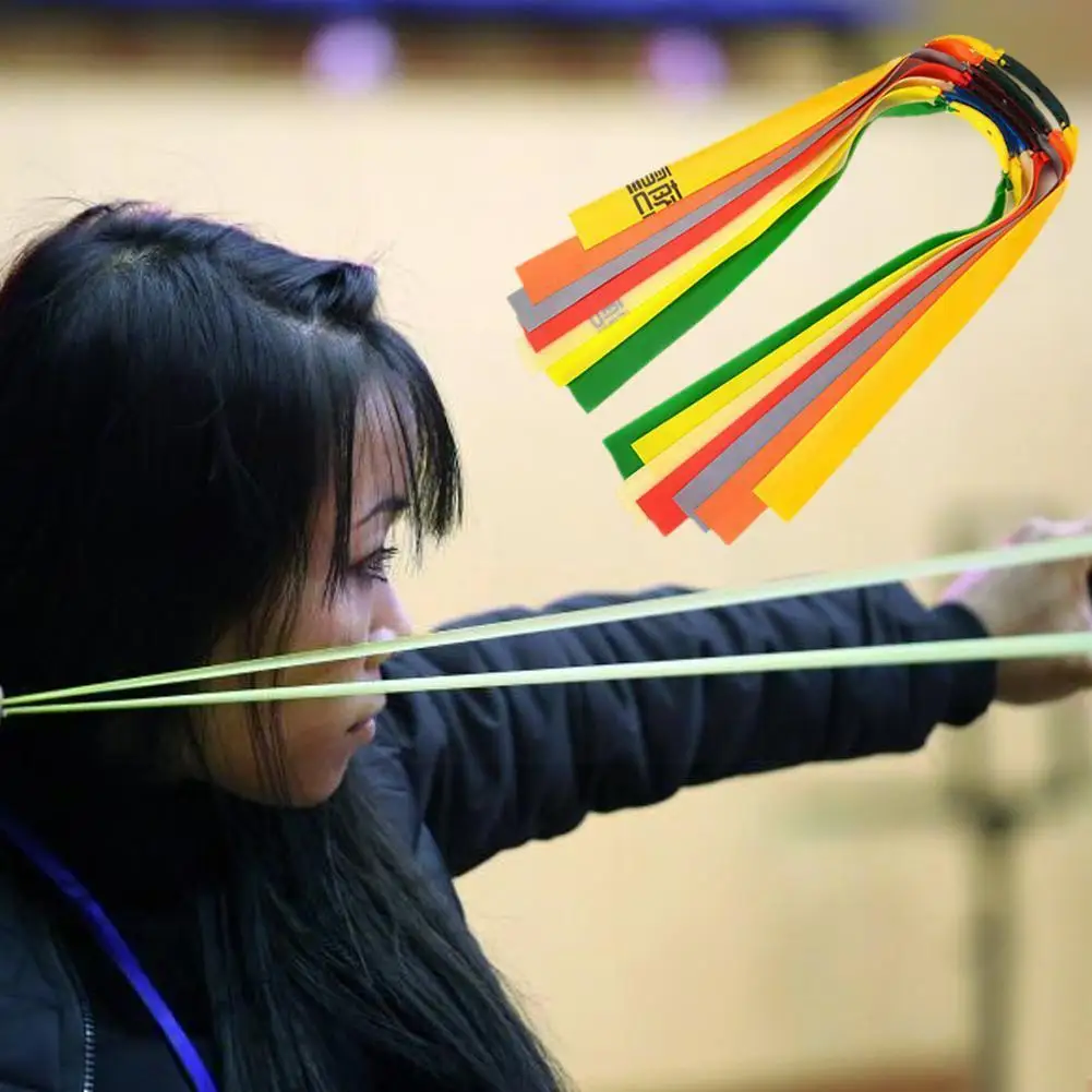 1pcs Slingshot Rubber Band Natural Latex Catapult for Professional Hunting Slingshot Flatband Random Color slingshot rubber band