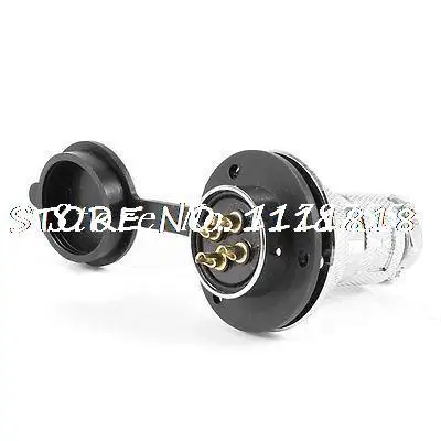 

Flange Mounting GX25-4 4Pin Male 25mm Aviation Plug Connector w Plastic Cover