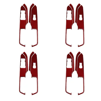 

4pc Interior Door Window Lift Switch Panel Cover Trim For Ford Mustang 2015-2018