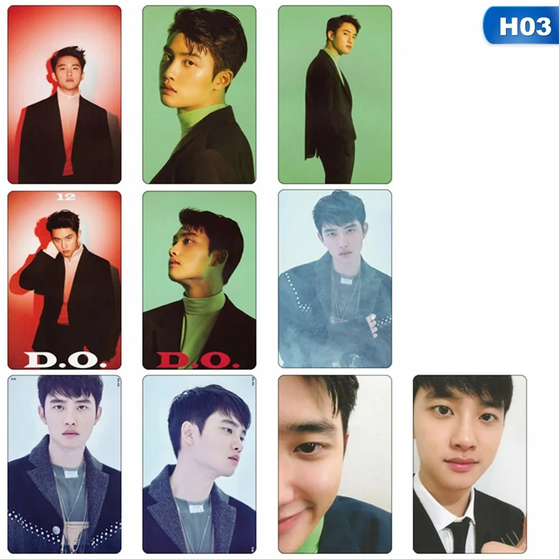 H03 10 шт./компл. альбом KPOP EXO LOVE SHOT самодельная бумага Lomo карта фото плакат в виде карты фотостудии игрушек, для подарка, для фанатов - Цвет: H03
