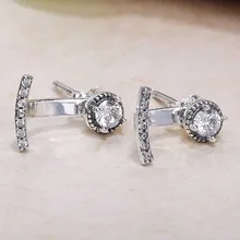 Оригинальные, опт, абстрактные, элегантные серьги-гвоздики с кристаллами для женщин, 925 пробы, серебряные серьги, свадебный подарок, хорошее ювелирное изделие