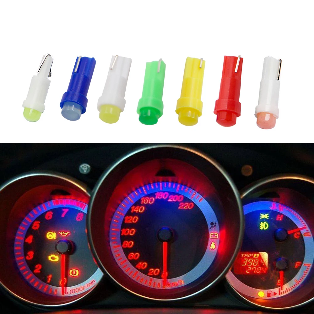 

Car Interior T5 Led car lamp bulb dashboard light automobile door Wedge Gauge reading lamp bulb 12V cob smd Car Styling For Audi