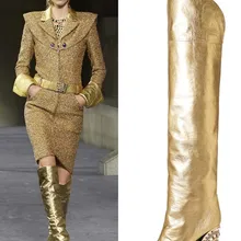 Женские ботинки золотистого цвета; роскошные дизайнерские ботинки; Женская обувь в стиле ретро; кожаная обувь; Bota Feminina; Новое поступление; Botas Mujer; королевская женская обувь