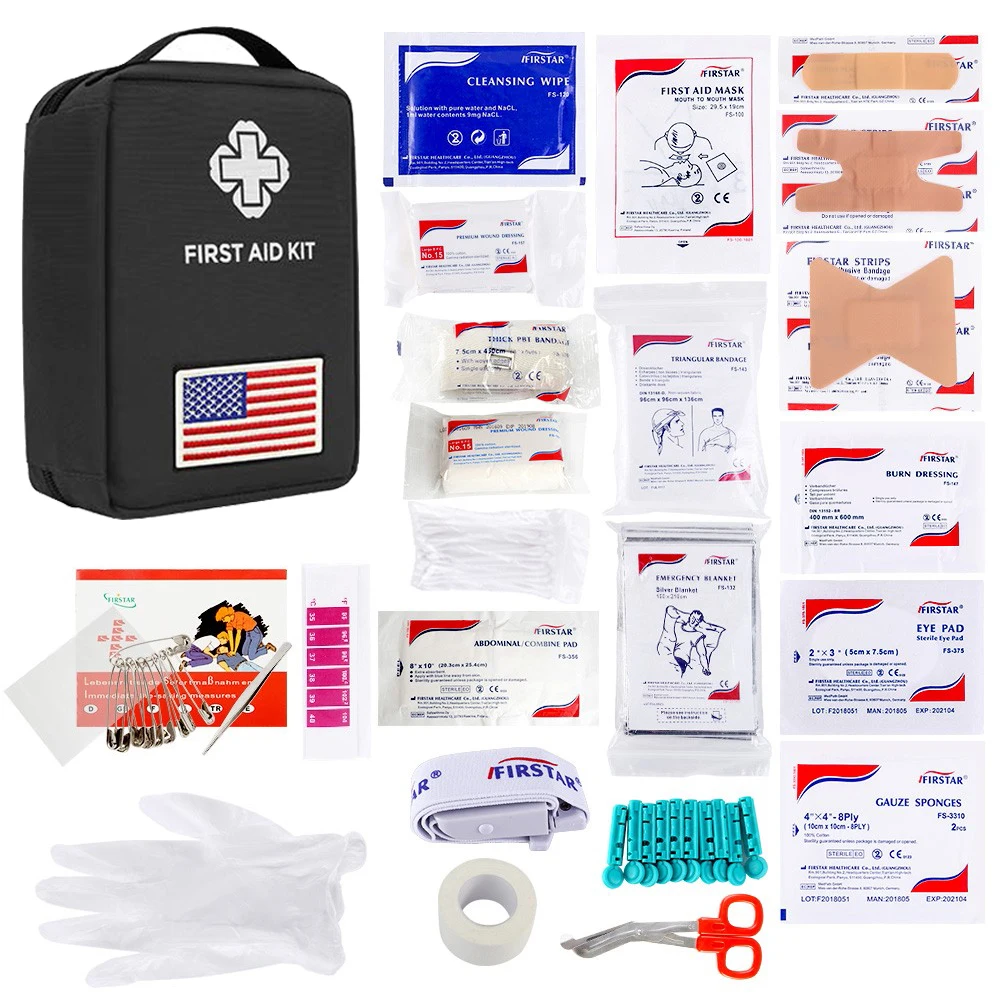 

214Pcs First Aid Kit Tactical Molle Medical Pouch Compact Emergency Bag Medicine Drug Pill Box Pouch for Travel Camping Home