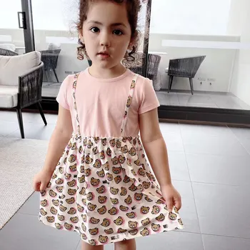 

2PCS High quality Baby Girls Clothing Set Infant Children Clothes Girls Short Sleeve Dress+underpants 2Pcs Clothing Set