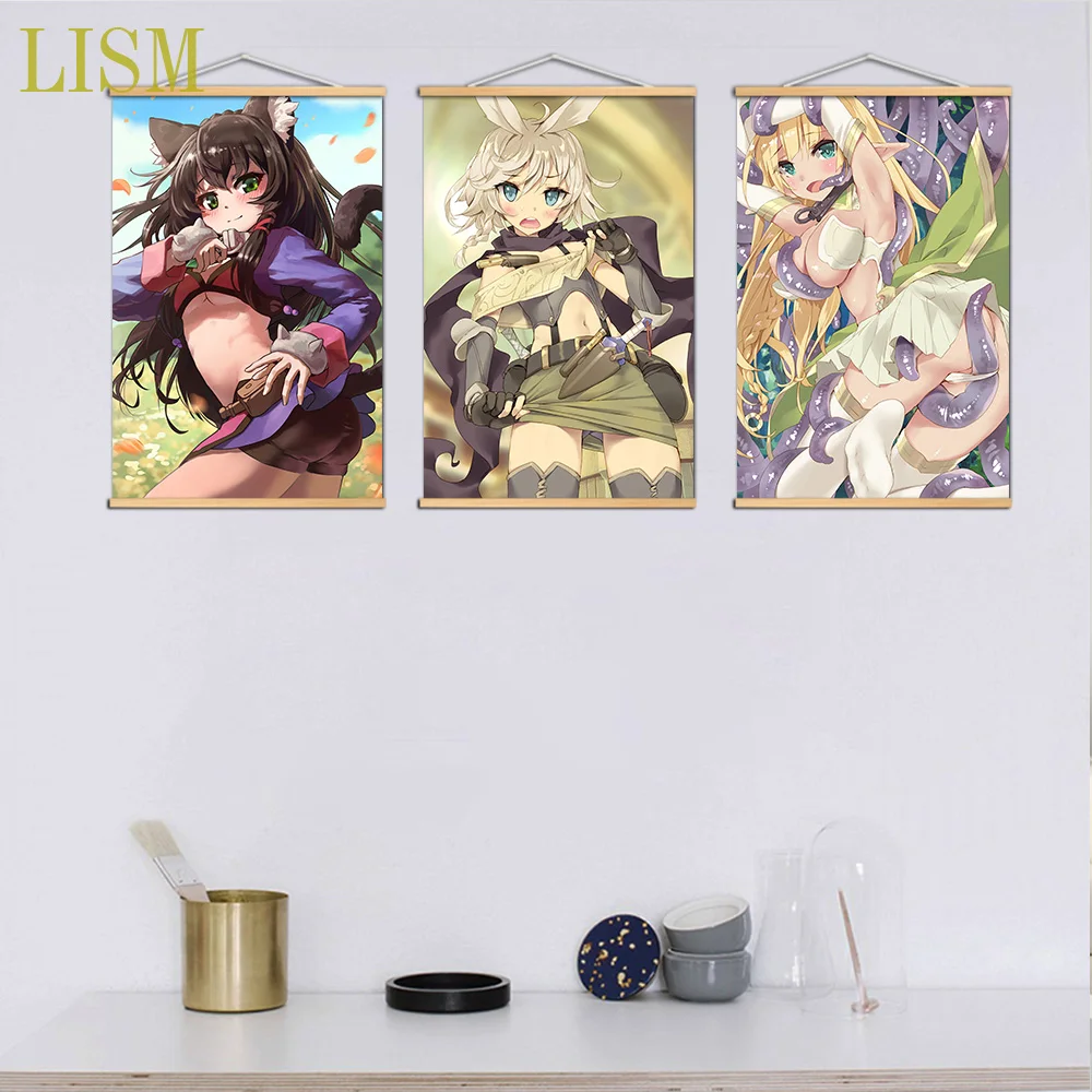 Isekai Maou to Shoukan Shoujo no Dorei Majutsu Anime Poster manga picture  with solid wood hanging scroll with canvas painting - AliExpress