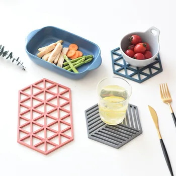 

Geometric Silicone Table Mat Pad for Oven Bowl Pot Heat Resistant Placemat Non slip Pastry Mat Coaster Potholders Kitchen