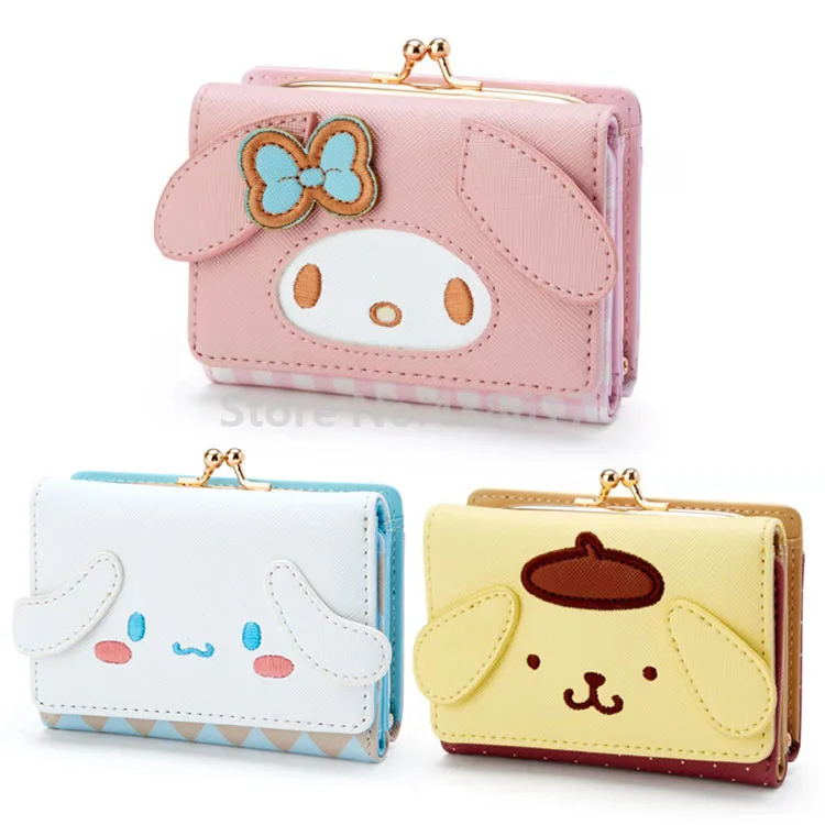 Милые Мультяшные Короткие Кошельки My Melody Cinnamoroll с помпоном пурин для женщин и