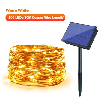 

30M/98.4ft Solar Powered String Lights 300 LEDs Solar Copper Wire Lamp Fairy Lights with 8 Modes for Garden Christmas Party Dec