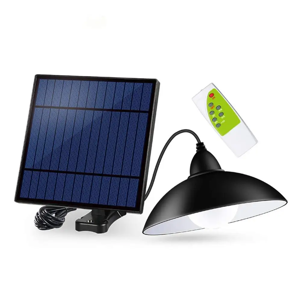 

Solar Pendant Lights Outdoor Hanging Shed Lamp Remote Brightness Adjustment Barn LED for Kitchen Garden Yard Patio Balcony Home