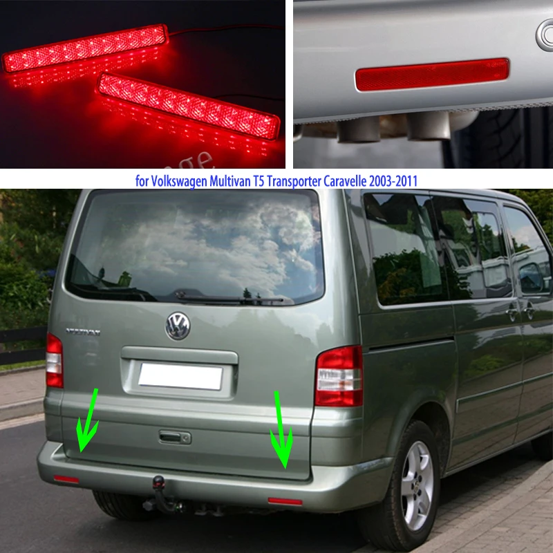 Для Volkswagen Multivan T5 транспортер Caravelle задние фонари 2003-2011 светодиодный задний бампер задние фонари тормоза лампы