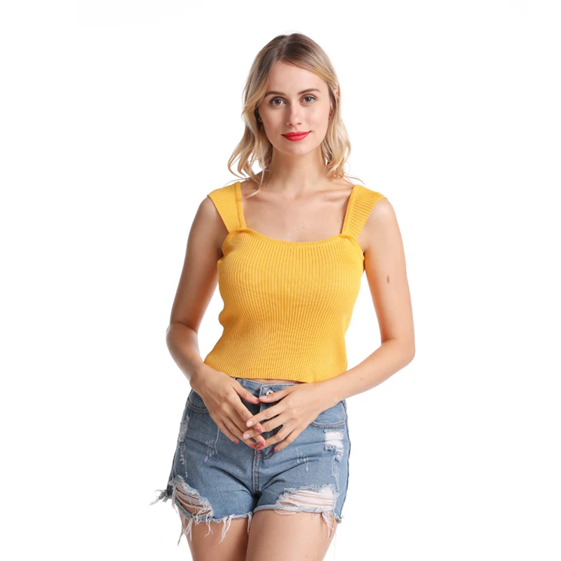 Women Tank Top Fashion Women Sexy Tank Top Vest Off Shoulder O-Neck Chalecos Mujer Colete