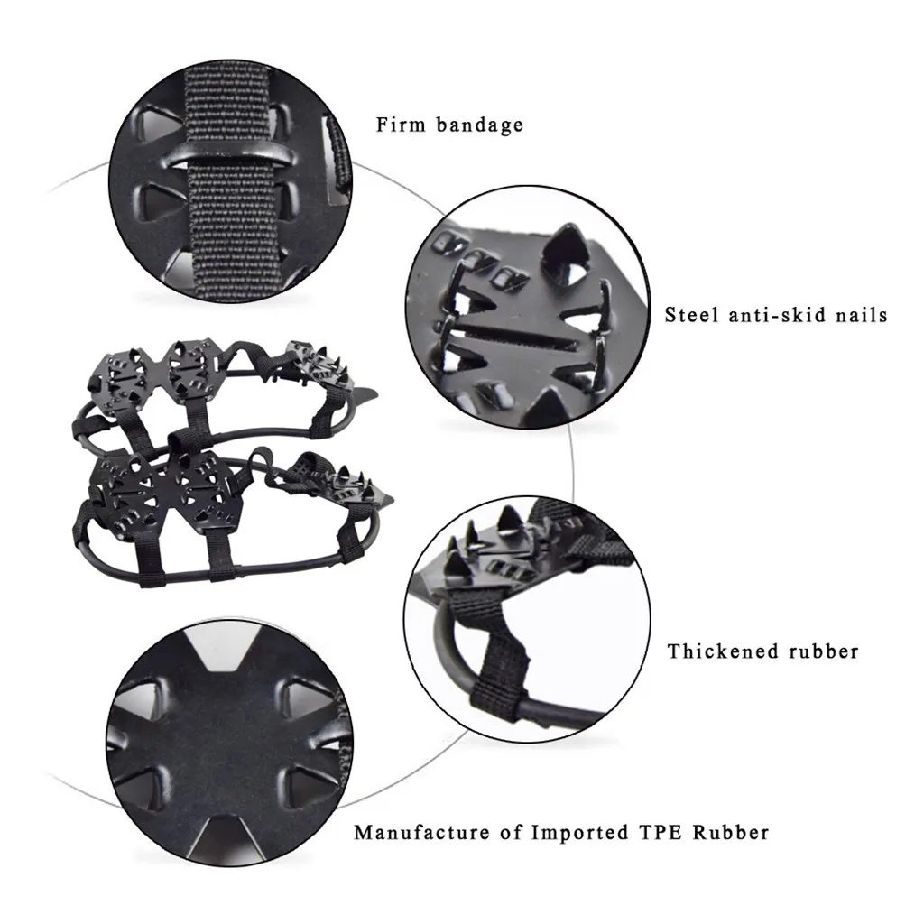 2 шт. открытый защитный 24 зубы зимние Нескользящие женские ботинки на нескользящей подошве обувь оболочка скалолазания Товары льда коготь Пеший Туризм аксессуары на снега и льда