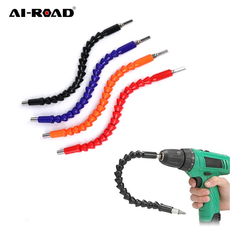 

AI-ROAD 295mm Multicolor Repair Tool 1/4" Flexible Shaft Hex Bit Extention Screwdriver Holder Connecting Link Electronics Drill