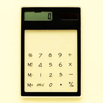 

LCD 8 Digit Touch Screen Ultra slim Transparent Solar CalculatorStationery Clear Scientific Calculator Student School Office