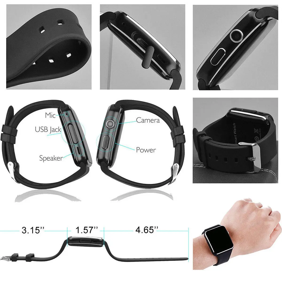 SKHO умный Шагомер часы Поддержка SIM tf карты X6 камера Smartwatch водонепроницаемые