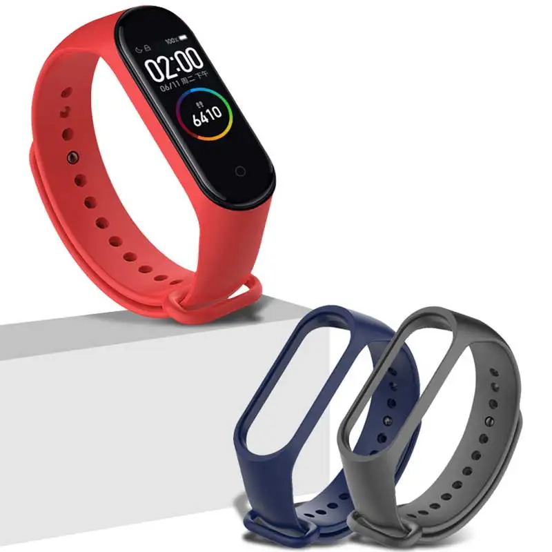

For Xiaomi Mi Band 3 4 Sport Strap watch Silicone wrist strap Silicone Watch band For Miband 4 Smart Watch Replacement Strap